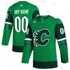  Calgary Flames adidas St. Patrick's Day Authentic Custom Jersey - Kelly Green