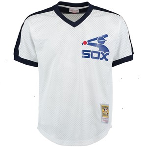 Carlton Fisk Chicago White Sox Mitchell & Ness Cooperstown Mesh Batting Practice Jersey - White