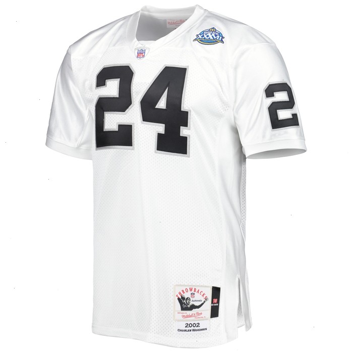 Charles Woodson Las Vegas Raiders Mitchell & Ness 2002 Super Bowl XXXVII Authentic Retired Player Jersey - White