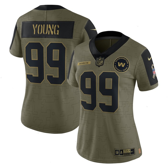 Chase Young Washington Football Team Nike Women's 2021 Salute To Service Limited Player Jersey - Olive