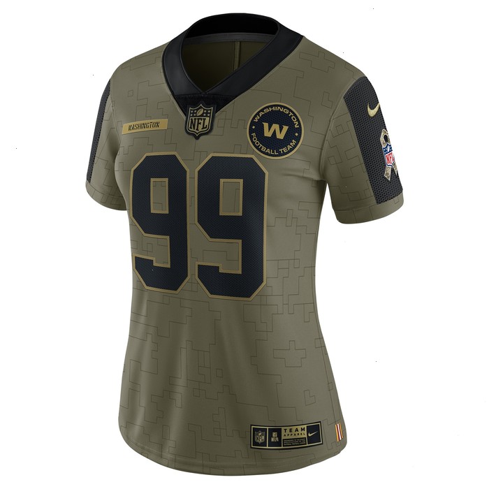 Chase Young Washington Football Team Nike Women's 2021 Salute To Service Limited Player Jersey - Olive