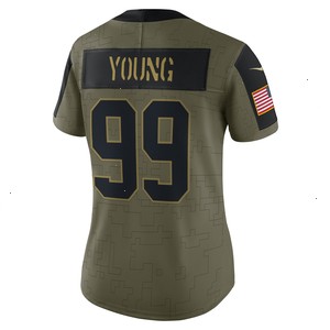 Chase Young Washington Football Team Nike Women's 2021 Salute To Service Limited Player Jersey - Olive