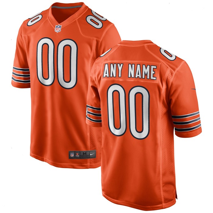 Chicago Bears Nike Alternate Custom Game Jersey - Orange