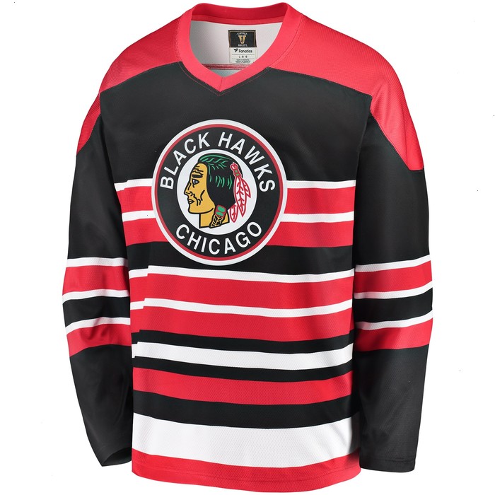 Chicago Blackhawks Fanatics Branded Premier Breakaway Heritage Blank Jersey - Red/Black