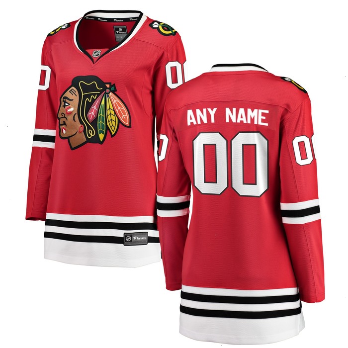 Chicago Blackhawks Fanatics Branded Women's Home Breakaway Custom Jersey - Red