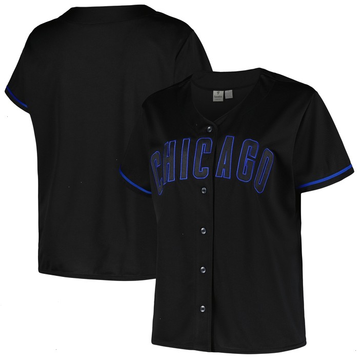 Chicago Cubs Profile Women's Plus Size Pop Fashion Jersey - Black