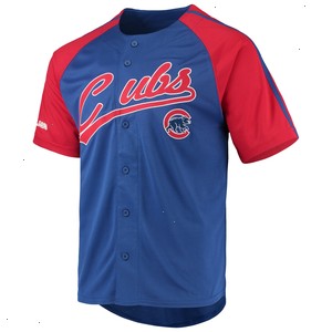 Chicago Cubs Stitches Button-Down Raglan Replica Jersey - Royal