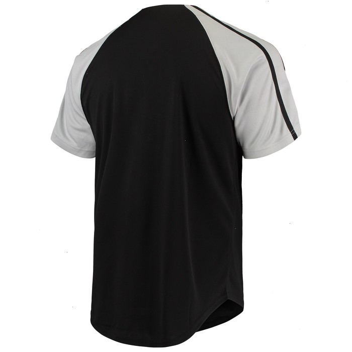 Chicago White Sox Stitches Button-Down Raglan Replica Jersey - Black