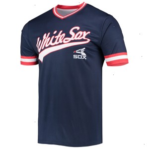 Chicago White Sox Stitches Cooperstown Collection V-Neck Team Color Jersey - Navy/Red