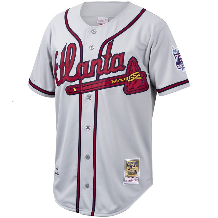 Chipper Jones Atlanta Braves Mitchell & Ness Cooperstown Collection Authentic Jersey - Gray