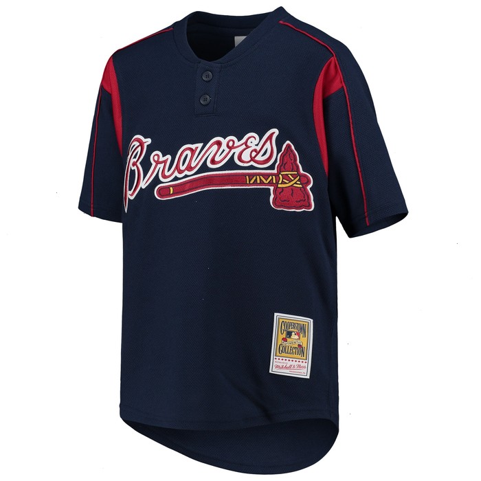 Chipper Jones Atlanta Braves Mitchell & Ness Youth Cooperstown Collection Mesh Batting Practice Jersey - Navy