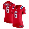 Christian Gonzalez New England Patriots Nike Women's Alternate Team Game Jersey - Red