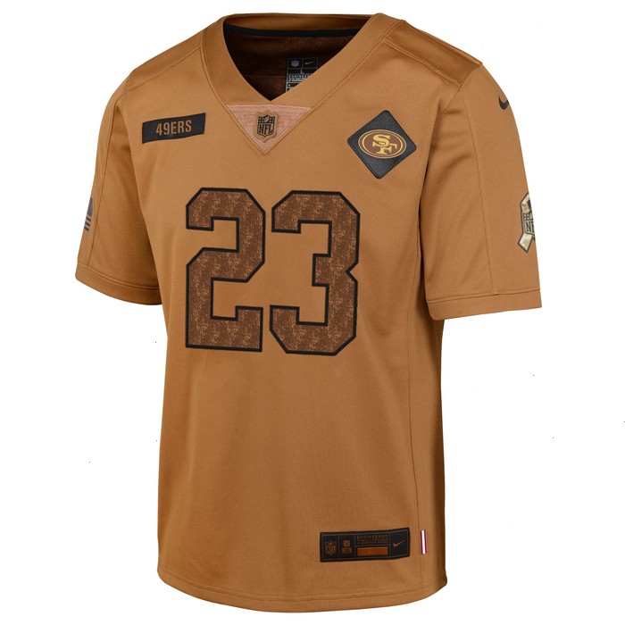 Christian McCaffrey San Francisco 49ers Nike Youth 2023 Salute To Service Limited Jersey - Brown