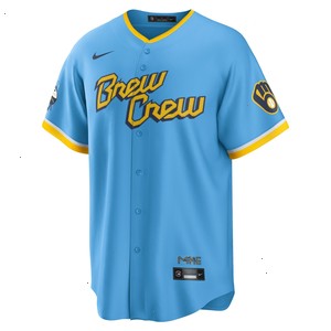 Christian Yelich Milwaukee Brewers Nike 2022 City Connect Replica Player Jersey - Powder Blue