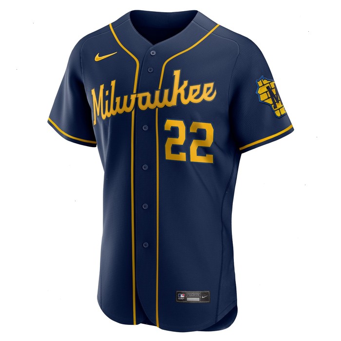 Christian Yelich Milwaukee Brewers Nike Alternate Authentic Player Jersey - Navy