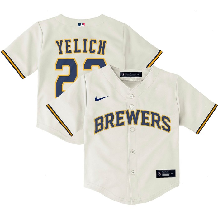 Christian Yelich Milwaukee Brewers Nike Toddler Home Replica Player Jersey - Cream