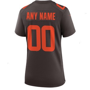 Cleveland Browns Nike Women's Alternate Custom Game Jersey - Brown