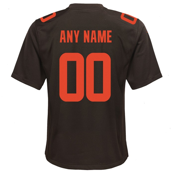 Cleveland Browns Nike Youth Alternate Custom Game Jersey - Brown