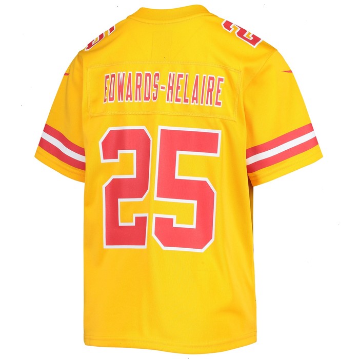 Clyde Edwards-Helaire Kansas City Chiefs Nike Youth Inverted Team Game Jersey - Gold