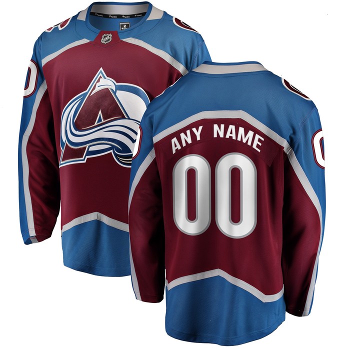 Colorado Avalanche Fanatics Branded Home Breakaway Custom Jersey - Maroon