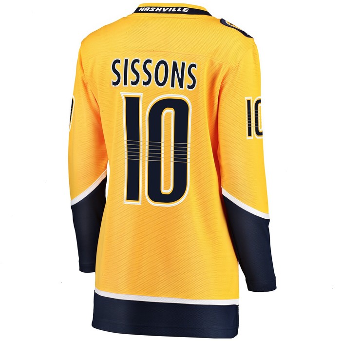 Colton Sissons Nashville Predators Fanatics Branded Women's Breakaway Player Jersey - Gold