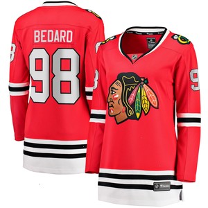 Connor Bedard Chicago Blackhawks Fanatics Branded Women's 2023 NHL Draft Home Breakaway Player Jersey - Red