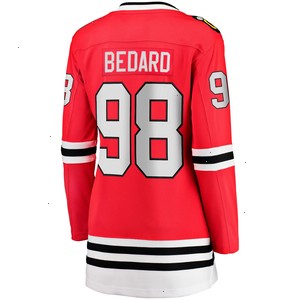 Connor Bedard Chicago Blackhawks Fanatics Branded Women's 2023 NHL Draft Home Breakaway Player Jersey - Red