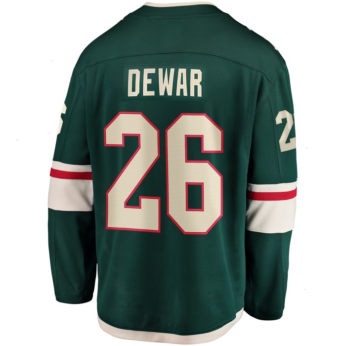 Connor Dewar Minnesota Wild Fanatics Branded Home Breakaway Player Jersey - Green