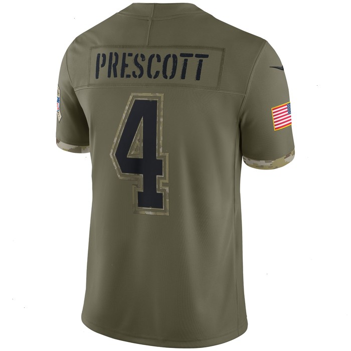 Dak Prescott Dallas Cowboys Nike 2022 Salute To Service Limited Jersey - Olive