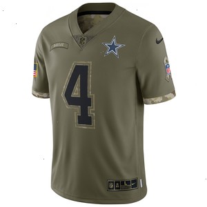 Dak Prescott Dallas Cowboys Nike Youth 2022 Salute To Service Player Limited Jersey - Olive