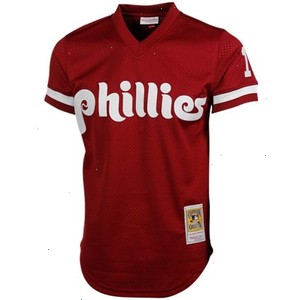 Darren Daulton Philadelphia Phillies Mitchell & Ness Cooperstown Mesh Batting Practice Jersey - Red