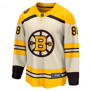 David Pastrnak Boston Bruins Fanatics Branded 100th Anniversary Premier Breakaway Player Jersey - Cream