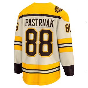 David Pastrnak Boston Bruins Fanatics Branded 100th Anniversary Premier Breakaway Player Jersey - Cream