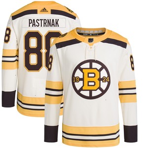 David Pastrnak Boston Bruins adidas Primegreen Authentic Pro Player Jersey - Cream