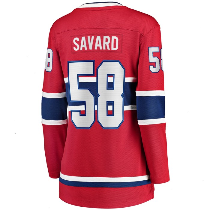 David Savard Montreal Canadiens Fanatics Branded Women's Home Breakaway Player Jersey - Red