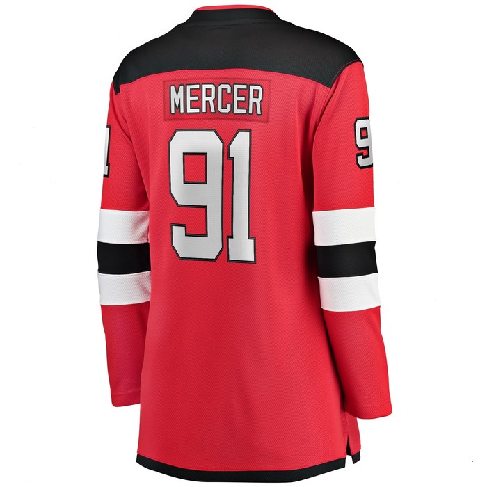 Dawson Mercer New Jersey Devils Fanatics Branded Women's Home Breakaway Jersey - Red