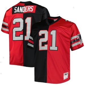 Deion Sanders Atlanta Falcons Mitchell & Ness Big & Tall Split Legacy Retired Player Replica Jersey - Black/Red