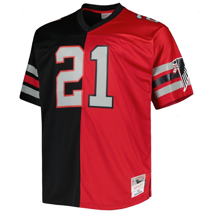 Deion Sanders Atlanta Falcons Mitchell & Ness Big & Tall Split Legacy Retired Player Replica Jersey - Black/Red