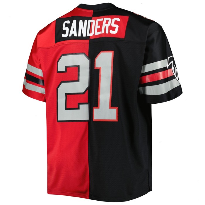 Deion Sanders Atlanta Falcons Mitchell & Ness Big & Tall Split Legacy Retired Player Replica Jersey - Black/Red