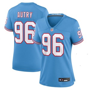 Denico Autry Tennessee Titans Nike Women's Oilers Throwback Player Game Jersey - Light Blue