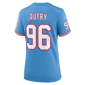 Denico Autry Tennessee Titans Nike Women's Oilers Throwback Player Game Jersey - Light Blue