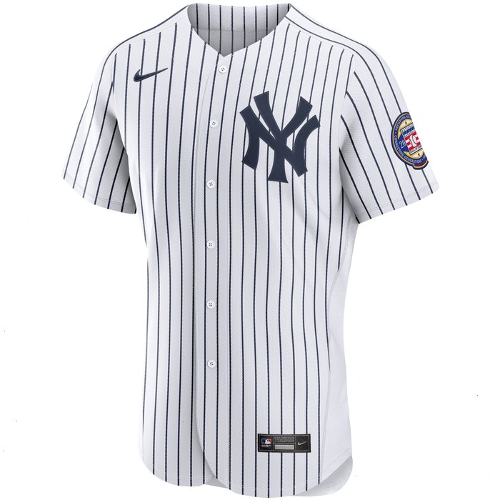 Derek Jeter New York Yankees Nike 2020 Hall of Fame Induction Patch Authentic Jersey - White/Navy