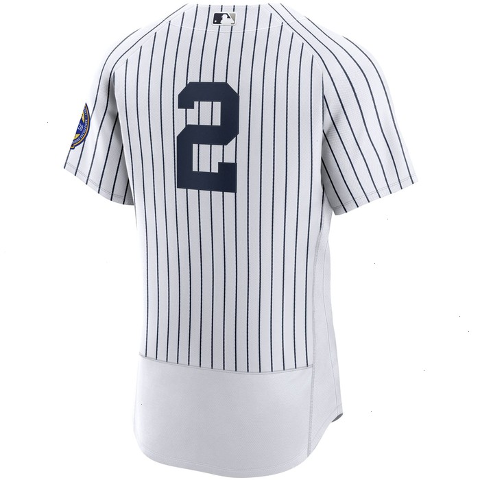 Derek Jeter New York Yankees Nike 2020 Hall of Fame Induction Patch Authentic Jersey - White/Navy