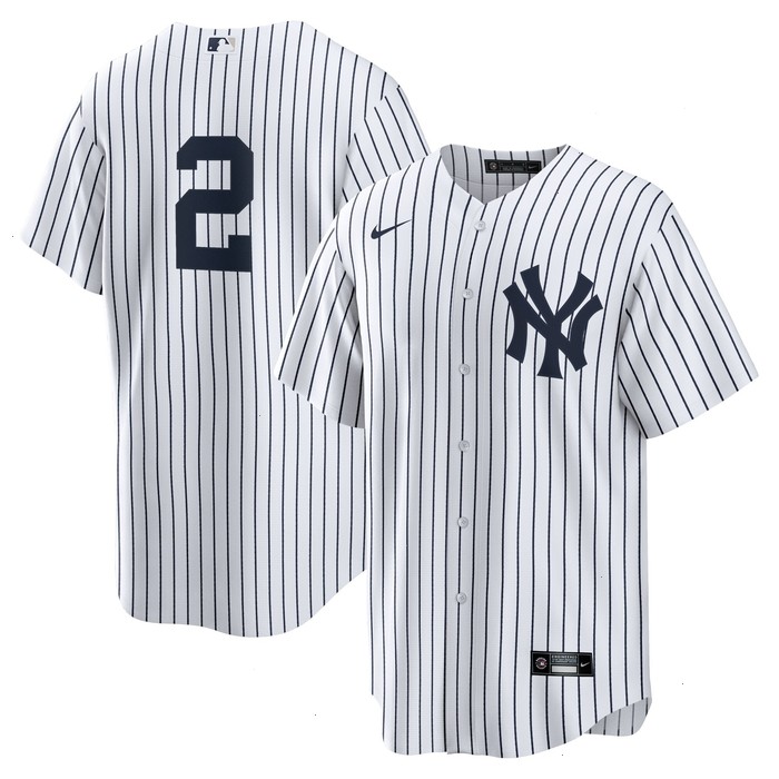 Derek Jeter New York Yankees Nike Replica Jersey - White/Navy