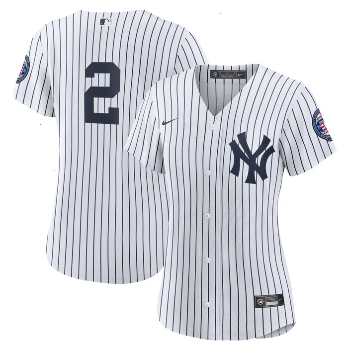 Derek Jeter New York Yankees Nike Women's 2020 Hall of Fame Induction Replica Jersey - White/Navy