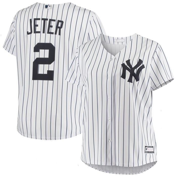 Derek Jeter New York Yankees Women's Plus Size Replica Player Jersey - White