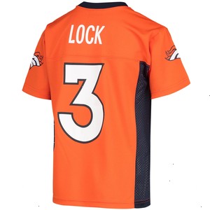 Drew Lock Denver Broncos Youth Replica Player Jersey - Orange