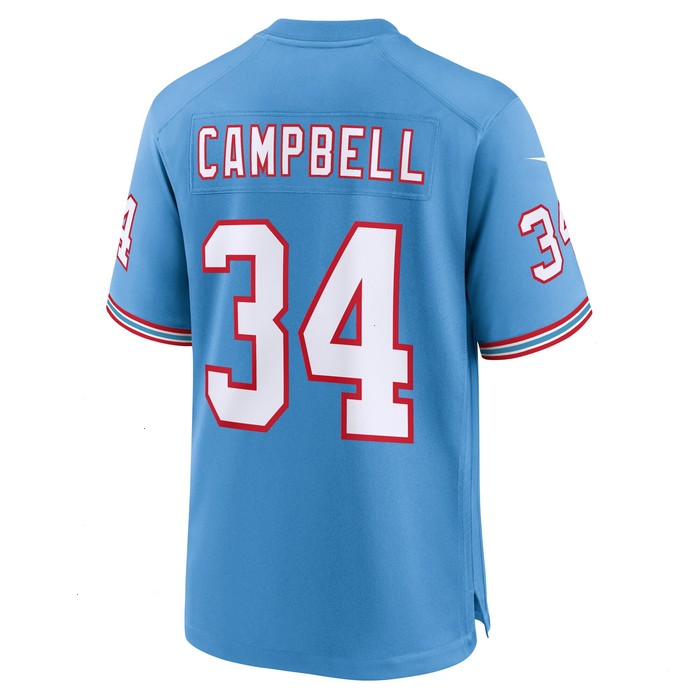 Earl Campbell Tennessee Titans Nike Oilers Throwback Retired Player Game Jersey - Light Blue