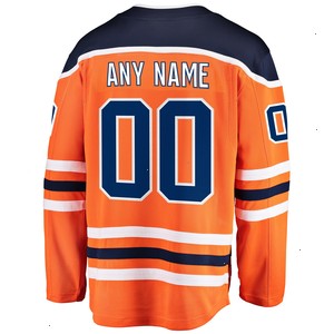 Edmonton Oilers Fanatics Branded Home Breakaway Custom Jersey - Orange