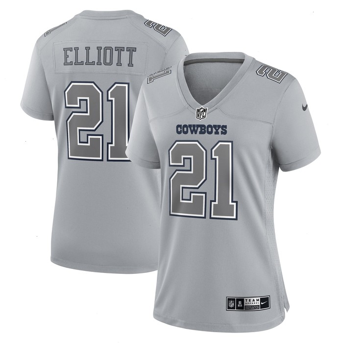 Ezekiel Elliott Dallas Cowboys Nike Women's Atmosphere Fashion Game Jersey - Gray